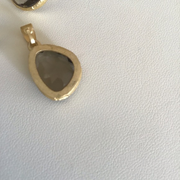 sterling silver Gold Overlay Brown Topaz Necklace & Earrings set - Picture 7 of 8